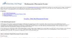 Desktop Screenshot of mathplacement.sandiego.edu